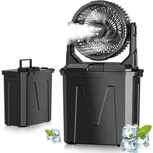 Portable Misting Fan with 9L Water Tank & 20000mAh Battery, Remote Control, 4 Speed Levels, 4 Misting Modes, RGB LED Lights - Indoor/Outdoor Cooling Fan for Camping, Patios, Garden, Travel