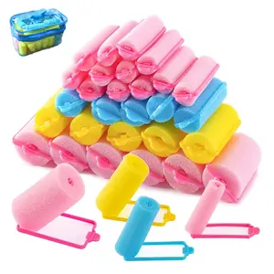 42-Piece Foam Sponge Curling Wand Set, Includes 5 Different Sizes, Comfortable Overnight Styling, Flexible Curls with Tail Comb, Multiple Colors Available