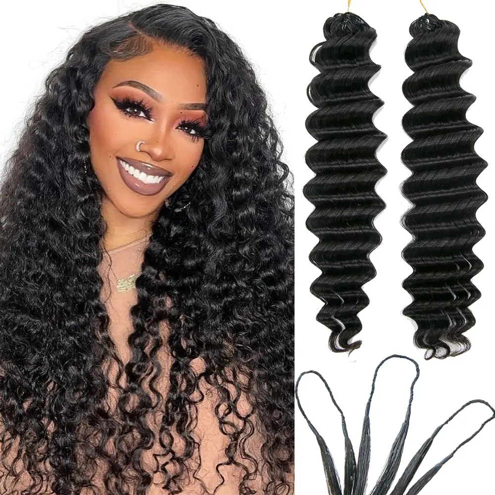 Ssawhair Deep Wave Crochet Human Hair Knotless Pre-Separated  display picture 1