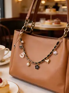 36cm Alloy Bag Chain Strap, Camellia Flower Extender, Metal Shoulder Bag Chain with Lobster Clasp, Chic Floral Design