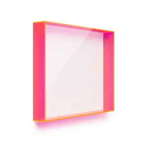 Backless UV-Grade Color Acrylic Shadowboxes 18x24x3" (Neon Pink, Orange, or Sea Glass)