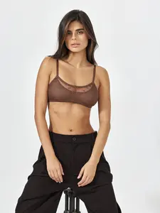 Star Lace Bralette - Mocha
