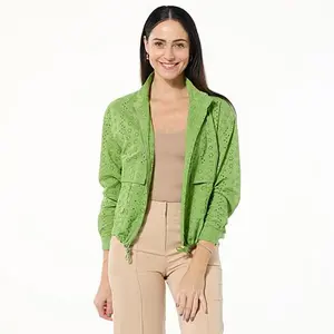 Jaclyn Smith Eyelet Zip-Front Cargo Jacket Jaclyn Smith Eyelet Zip-Front Cargo Jacket