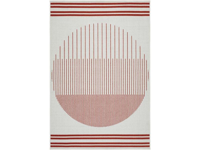 Livabliss ALF9690-511810 Machine-Woven Polypropylene Decorative Rug, Rectangle Size 5'11" x 8'10", Pearl & Camel, Weatherproof Outdoor Patio Rug