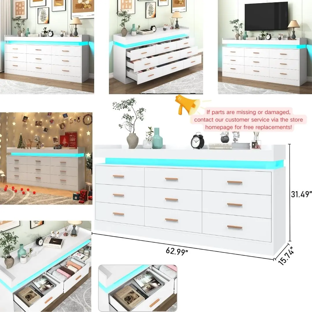 White-0564-160CM-9 drawer 