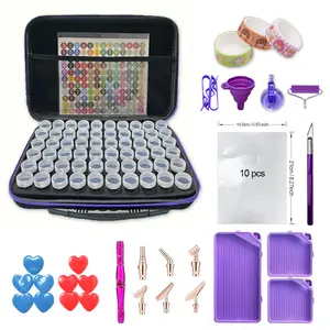 New DIY Diamond Painting Storage Aid Tool Set Portable Storage Organizer with Separate Bottles Diamond Placement Kit