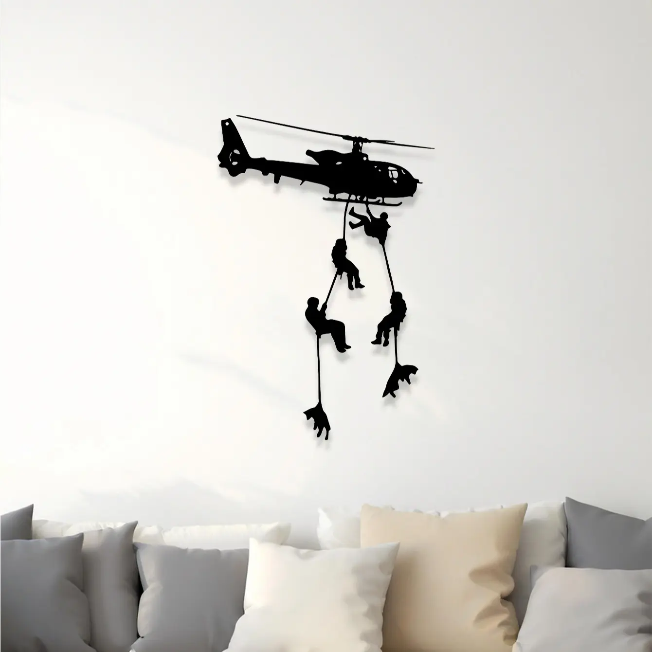 Metal Iron Helicopter Hanging Wall Decor, Military Aviation Home Decoration, Perfect Gift for Pilots, Air Force Veteran Sign