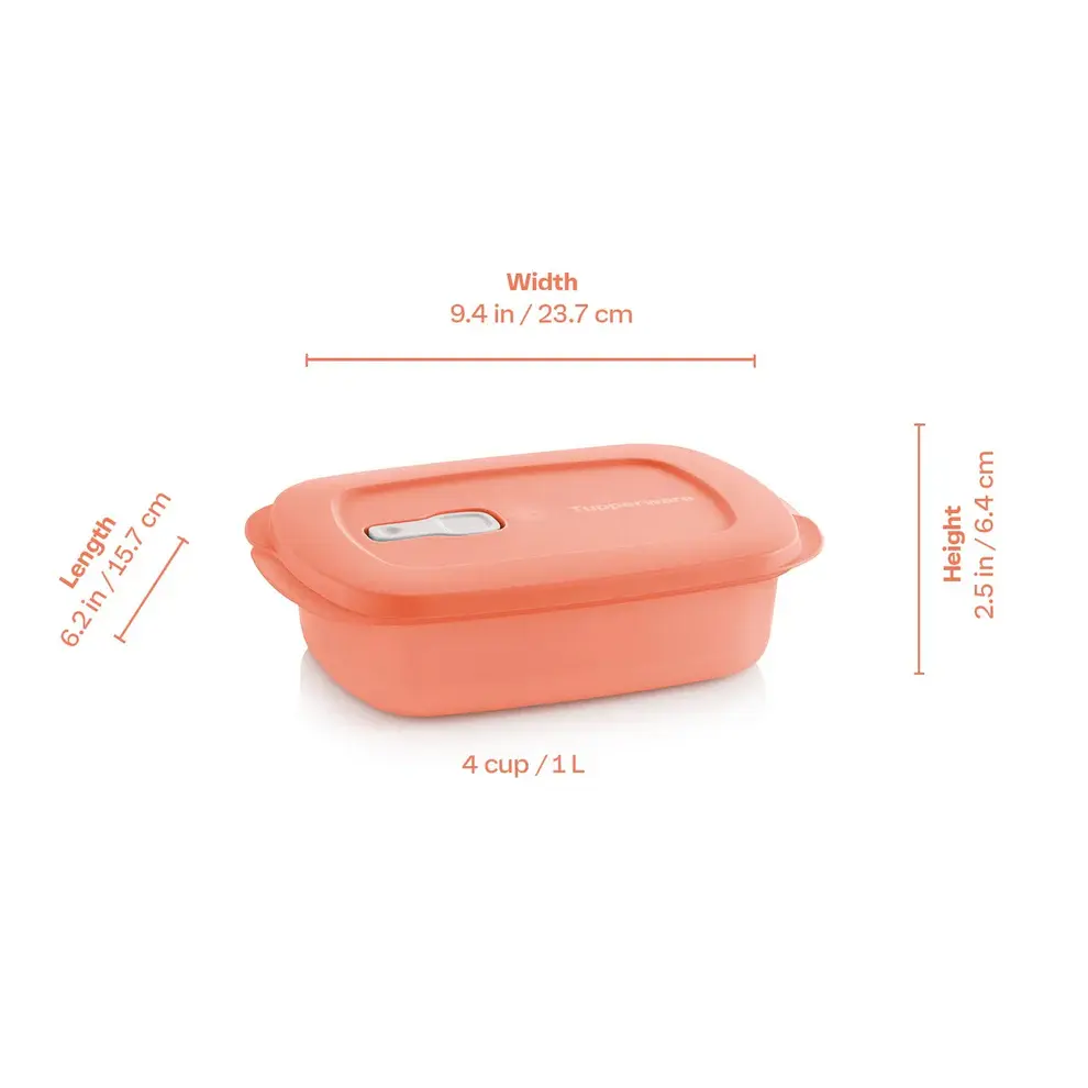 Tupperware CrystalWave PLUS | Rectangular | 4-cup / 1 L