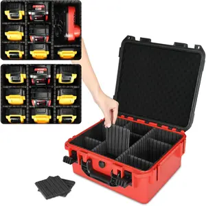 Portable Hard Case for Milwaukee M18/M12 Battery  9 Dividers Waterproof Organizer for Garage Workshop (12V/18V 1.59.0Ah)