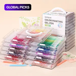 Colored Gel Pen Set, 0.6mm Gel Pens with Storage Box, Colored Markers Painting Pen Set for Students, School Supplies and Gift Ideas, Coloring Book Markers, Art Markers Set