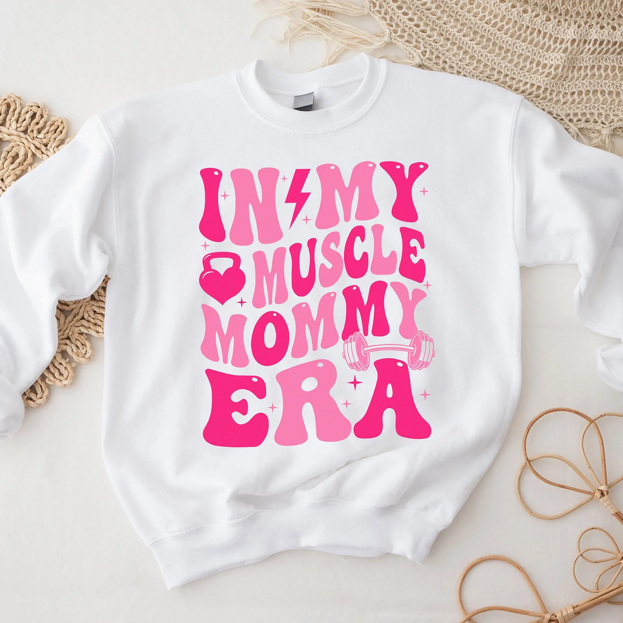 In My Muscle Mommy Era Sweatshirt, Muscle Mommy Sweatshirt, Weight Lifting Sweatshirt, Trendy Mom Sweatshirt, Fitness Motivation, Fitness Gifts, Gym Quotes, Gym Lovers Sweater, Muscle Mom Era Sweater