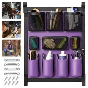 Horse Tack Storage Bag Large-Capacity Horse Trailer Organizer Multi-Pocket Horse Trailer Grooming Bag for Horse Brush Comb Bottle NEW