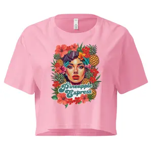 Pineapple Express Women's Crop Top Casual Fashion  - Cannabis Themed 420 Weed Apparel
