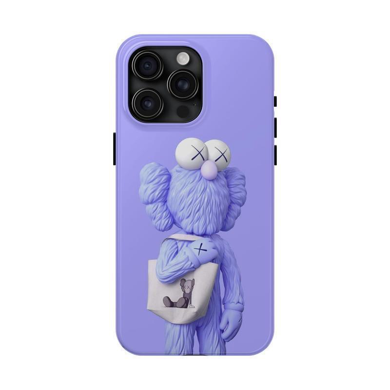 Aesthetic Kaws Color Tough Case for iPhone 11 12 13 14 15 16 17 Pro Max, Trendy Shockproof Design Protective Phone Cover