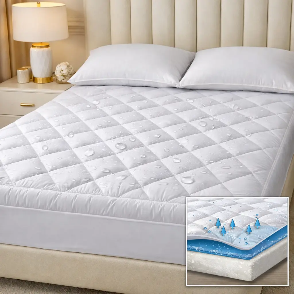 Extra Deep Quilted Waterproof Mattress Protector Fitted Bed Cover 100% Waterproof Non Noisey Fully Fitted Fast Shipping Twin Full Queen King California King Sizes, Wrinkle Resistant