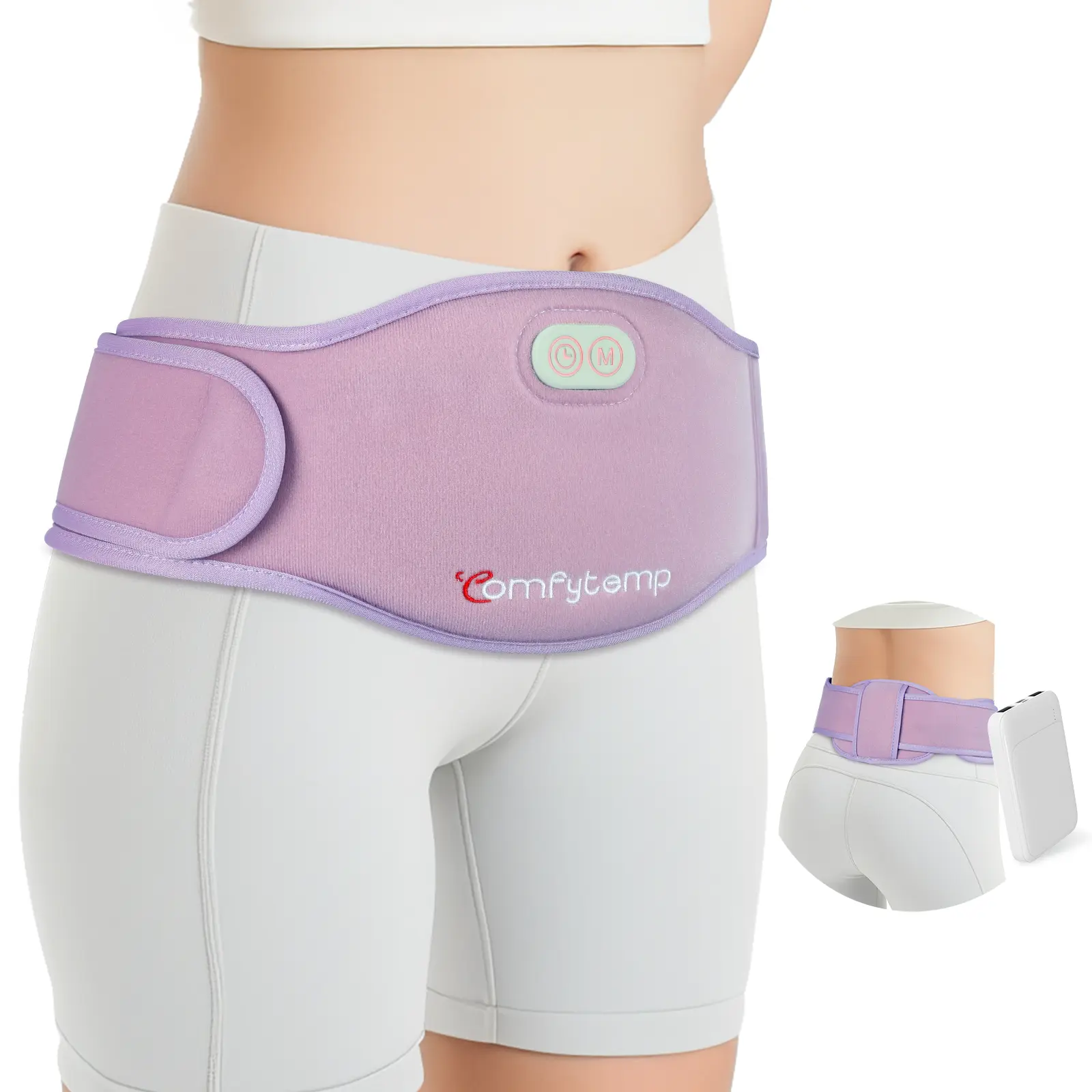 【Exclusive to Monica's Livestream】Wireless Dual Heating Wrap for Tummy & Lower Back, Hands-Free Period Comfort Belt with 3 Heat & Auto-Off Timer, Portable Hot Compress Support for Girls & Women PMS Discomfort