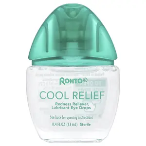 Rohto Cooling Eye Drops, Cool Relief, 0.4 fl oz (13 ml) | HSA/FSA Eligible