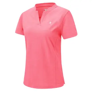YSENTO Women's Golf Shirts Short Sleeve Dry Fit V Neck Tennis Tops Moisture Wicking Athletic Workout Polo T Shirts UPF 50+