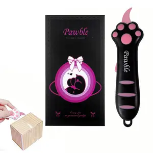 Cat Paw Box Cutter 2026 Retractable Cat Box Cutter with Cute Paw-Shaped Handle Cat Box Paper Cutter Multifunctional Utility Knife for Effortlessly Opening Boxes Cartons Portable Gift Opener for Girls