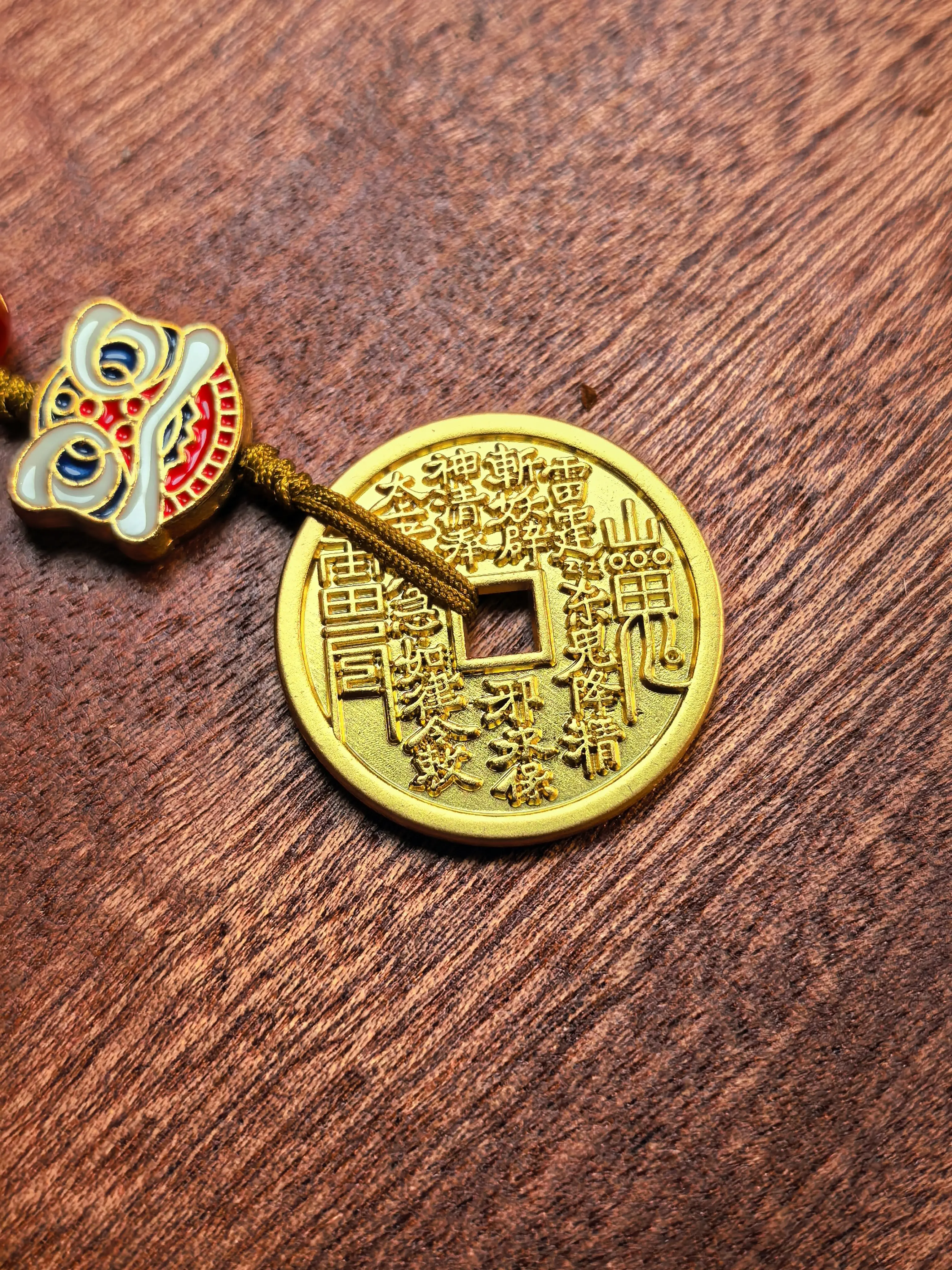 Chinese Taoist Pendant, 'Unity of Heaven and Man' Pendant ,Chinese-style car hangings, wealth-bringing hangings, key chains, ancient style, keeping safe, mountain ghost money, individuality, creativity, non-fading, hangings