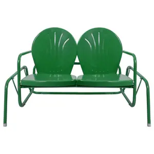 Northlight Outdoor Retro Metal Tulip Double Glider