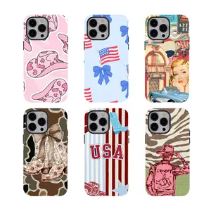 [No magnetic]  Western Cowgirl Phone Case,Aesthetic Dual-Layer design durable phone Cover,USA Flag Retro for iPhone 17 16 15 14 13 12 11 8 7 for Samsung Series,Shockproof Protective hard Cover,perfect gift for her
