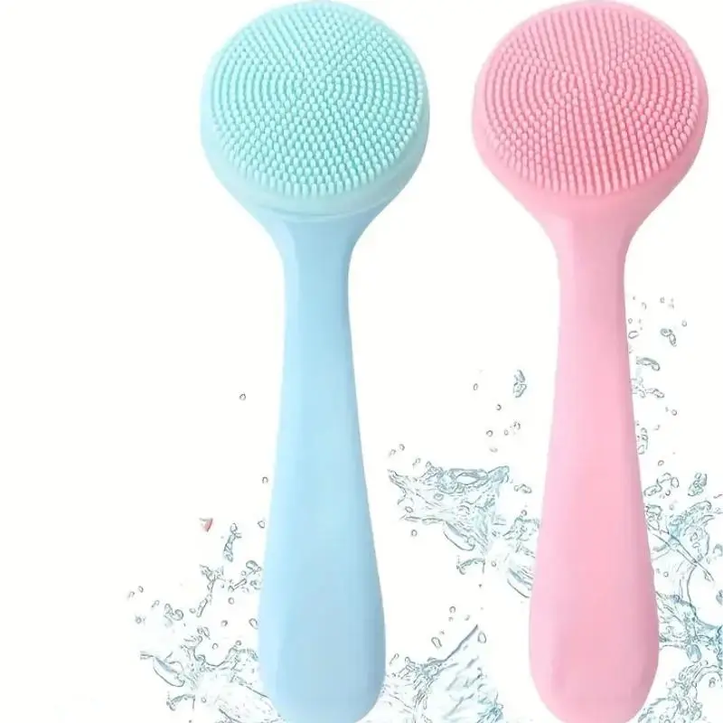 Silicone Facial Cleansing Brush for Women, 2 Counts Comfort Soft Face Scrubber Brush for Daily Use, Face Deep Cleaning & Massage Tool, Summer Skin Car