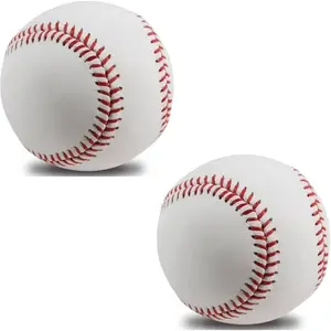 2 Pack Blank Baseballs Solid Cork Core, 9 Inch Baseball Balls Unmarked Autographs Baseball for League Play, Pitching, Hitting, Batting, Fielding, Autograph, Gifts