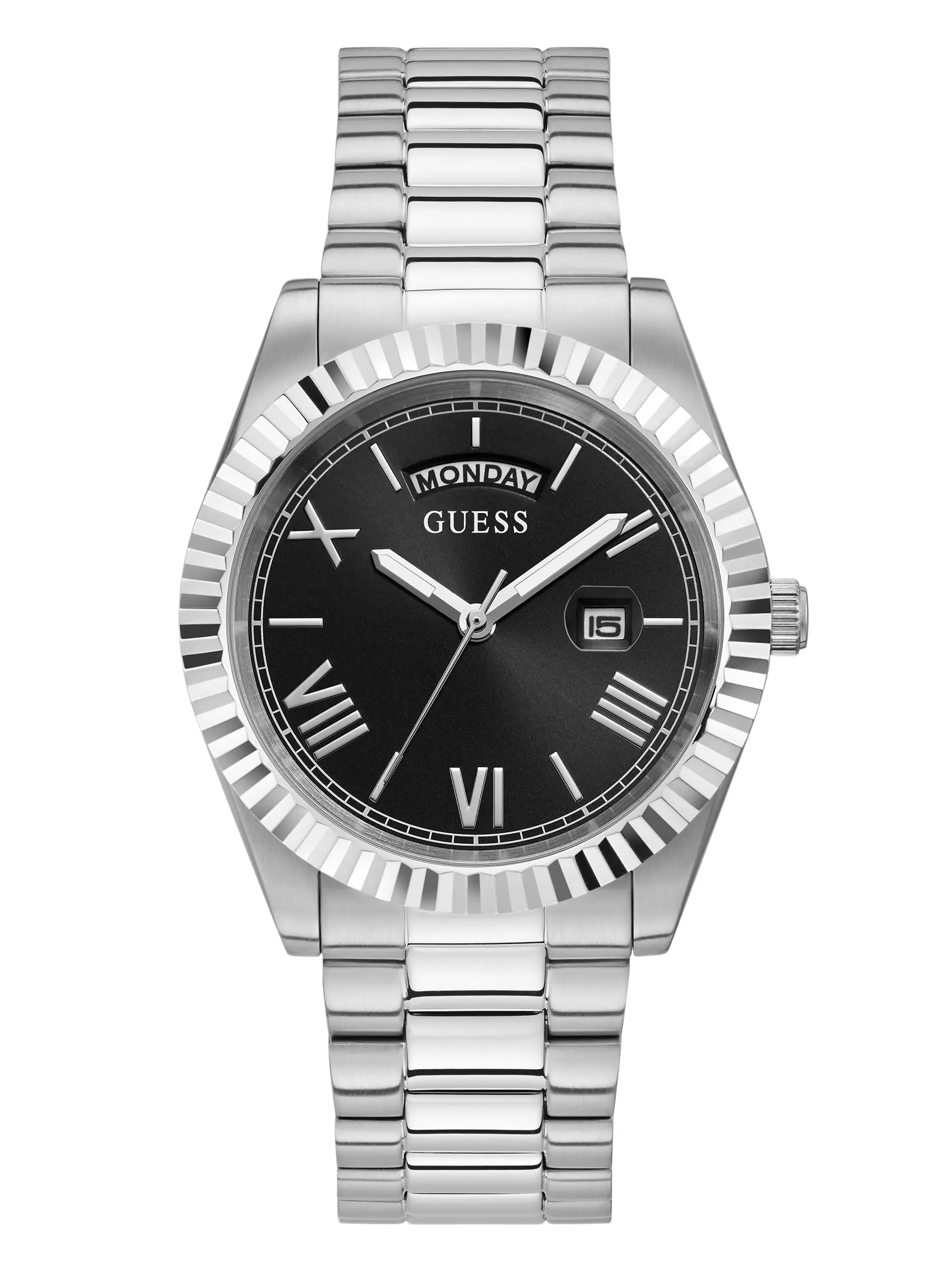 GUESS Male Silver-Tone Analog Watch
