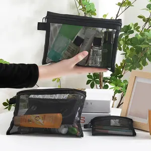 Large Capacity Makeup Storage Bag, 3 Counts Portable Travel Toiletry Bag, Zipper Makeup Organizer Pouch, Cosmetic Storage Bag for Travel, Home, Office, Travel Cosmetic Bags