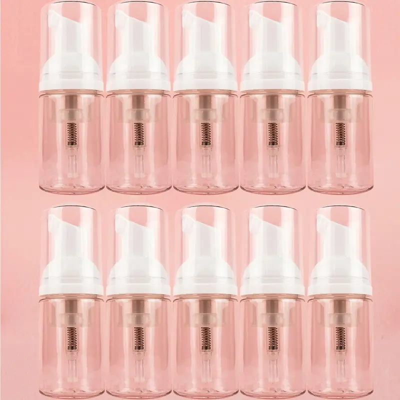 10pcs 30ML Foam Dispenser Bottle Transparent Plastic Refillable Foam Bottle Sample Container Foaming Soap Dispenser Pump Bottles for Travel
