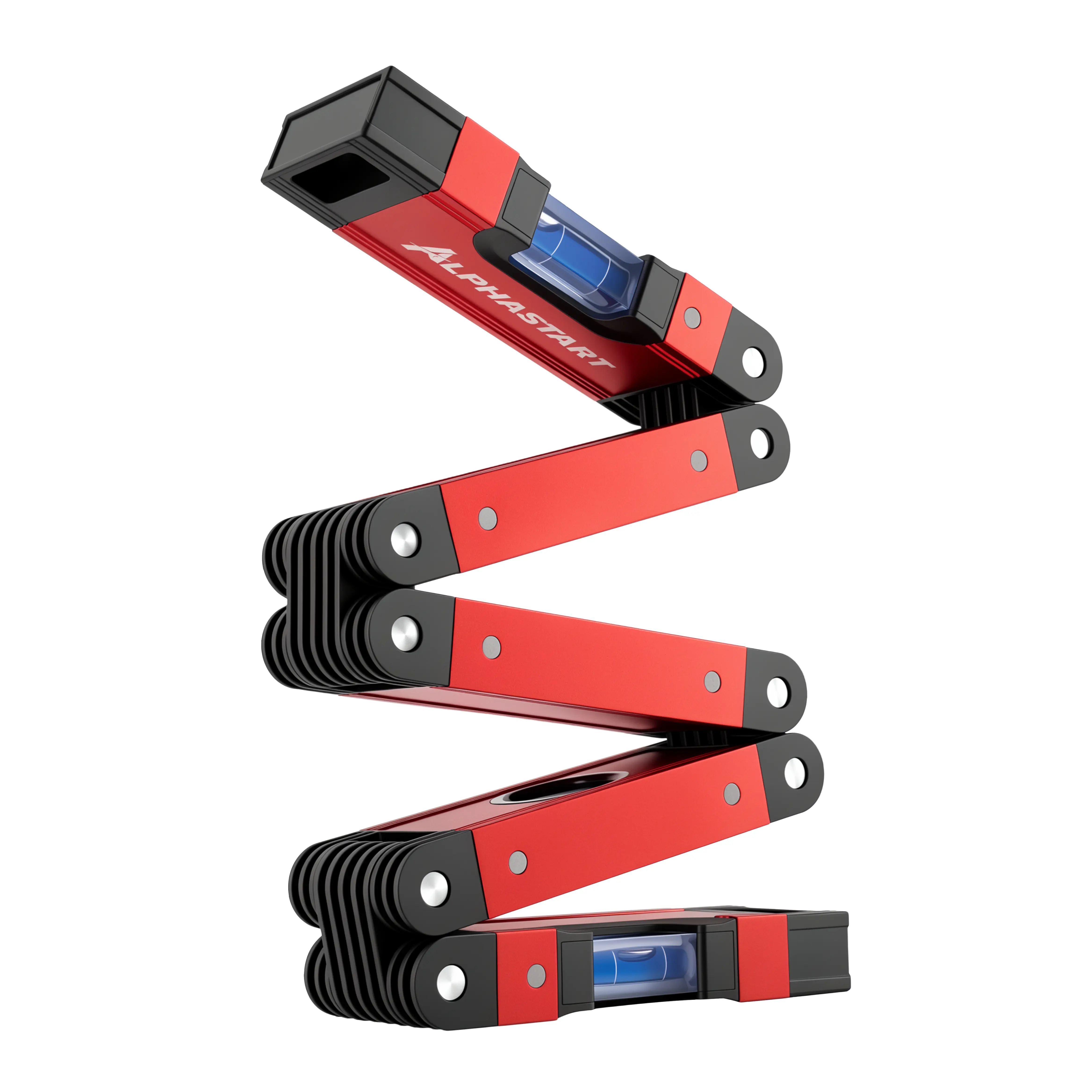 Alphastart 28-Inch Multi-Function Foldable Level, Precise Multi-Angle Measurement Tool, Space-Saving Woodworking Level