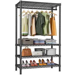 VIPEK V1 Wire Garment Rack 4 Tiers Heavy Duty Clothes Rack for Hanging Clothes Freestanding Closet Clothing Rack with 4 Adjustable Shelves