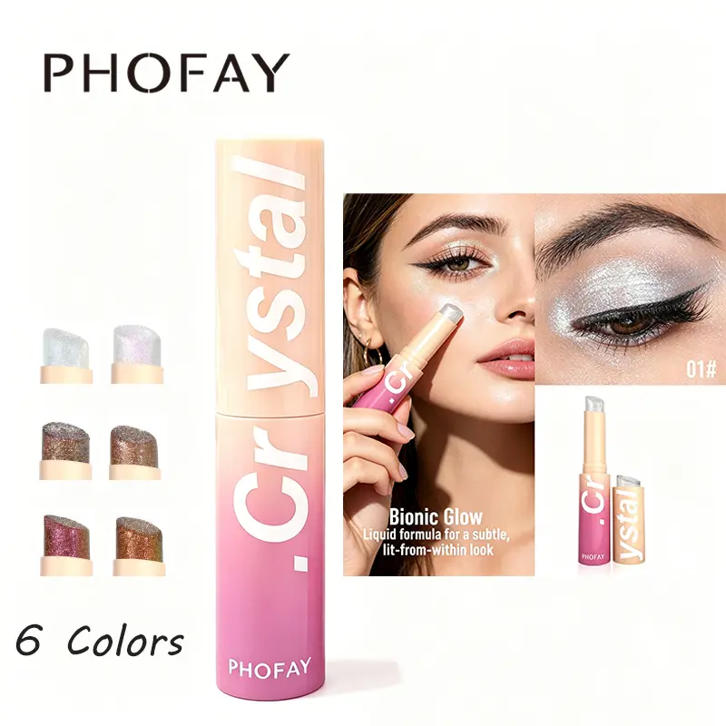 PHOFAY Crystal Jelly Highlighter Stick, Hydrating and Lightweight Glassy Balm for Face & Eyes | Dewy, Glowing Shimmer Makeup, Makeup Highlighter, Hydrate, Cosmetic, Glassy Highlighter Balm