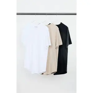 Pacsun Men's 3 Pack Solid Color Scallop T-Shirts