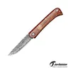 JoyRaining LuckyStar Classic Folding Pocket Knife - Damascus Pattern Blade, Rosewood Handle Slip Joint EDC Fishing Tool, Compact Collectible Gift for Men, Premium Knives Alternative