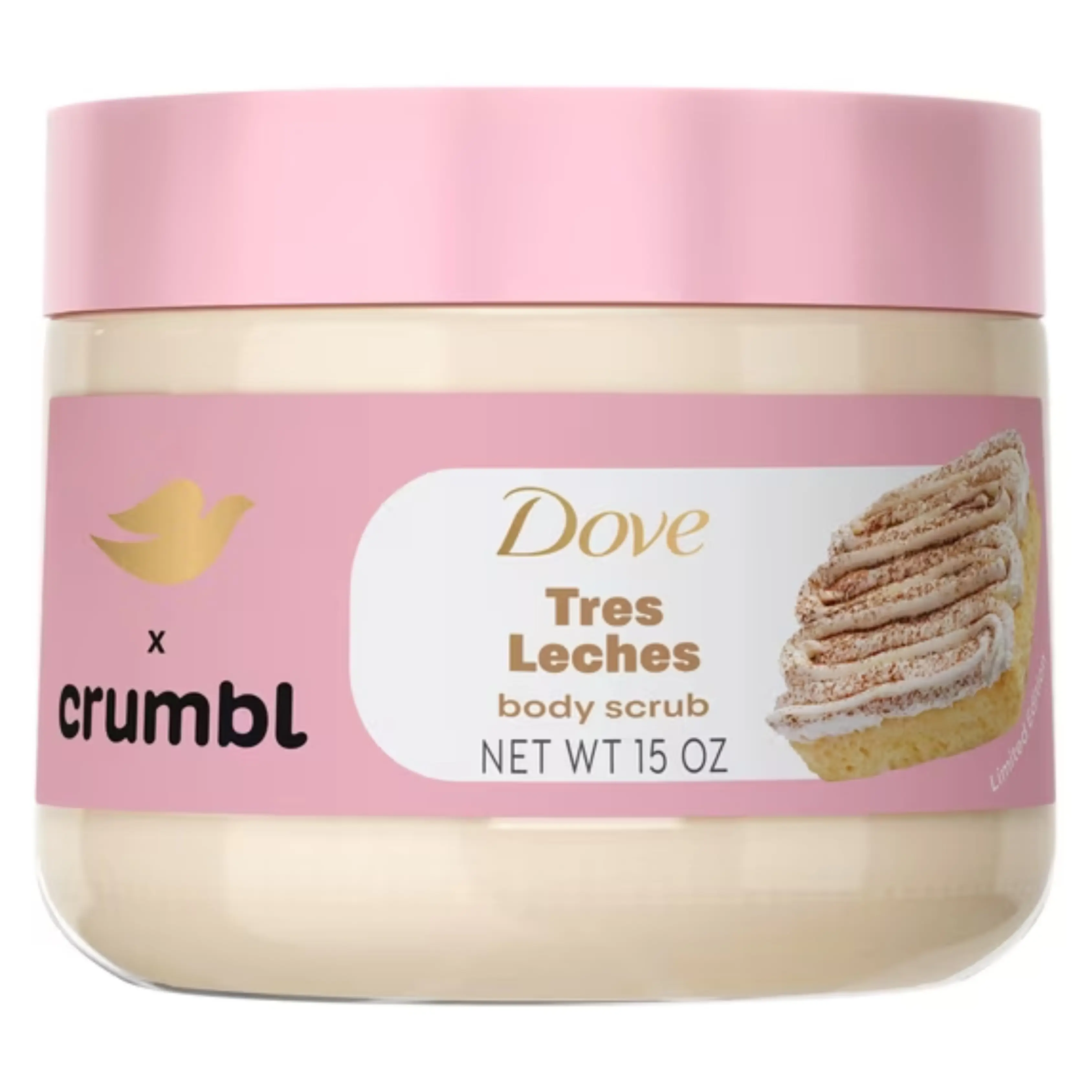 Dove & Crumbl Limited Edition Body Scrub Tres Leches 15 OZ