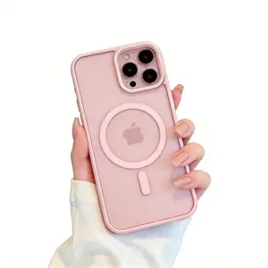 New Acrylic Magnetic Clear Case For iPhone 17 16 15 14 13 12 11 Pro X XS Max 16 Plus 17 Air Magsafe Wireless Charge Girls Pink Hard Back Cover