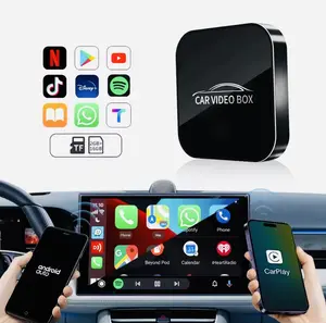 CarVideoBox CarPlay Android Box Wireless Adapter with 1GB RAM No Warranty Streaming Services Included