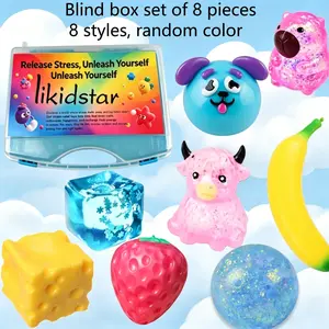 8-Piece Set Blind Box Malt Sugar Stress Relief Toys, Creative Slow-Return Squishy, High-Quality Packaging, Perfect Party Gift
