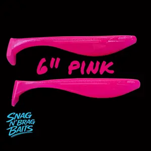 Pink 6" Paddle Tail Swimbaits 3pk