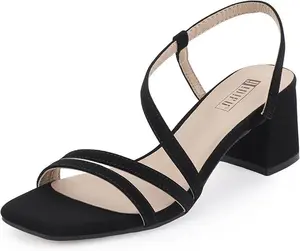IDIFU IN3 Strappy Heels For Women Low Block Chunky Heels Open Square Toe Slingback Heeled Sandals Comfortable Trendy Dress Shoes for Women Wedding Bridal Prom Dressy Cute Small Short Thick Heels Footwear Walking Shoes Summer Girl Tactical Parent Decor Wom