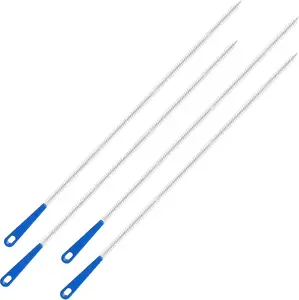 4 Packs Snake Drain Hair Removal Tools, 17.7" Long Flexible Drain Cleaning Brush, Sewer Drains Brush, Drains Clog Remover, Shower Clog Remover for Curved Pipes and Slim Holes