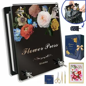 Mivanka Flower Press kit, Extra Large Acrylic Pressing Plate for Flowers Pressed, 9.5" x 7" DIY Crafts for Adults and Kids, Flower Plant Preservation Kit with Exquisite Accessory