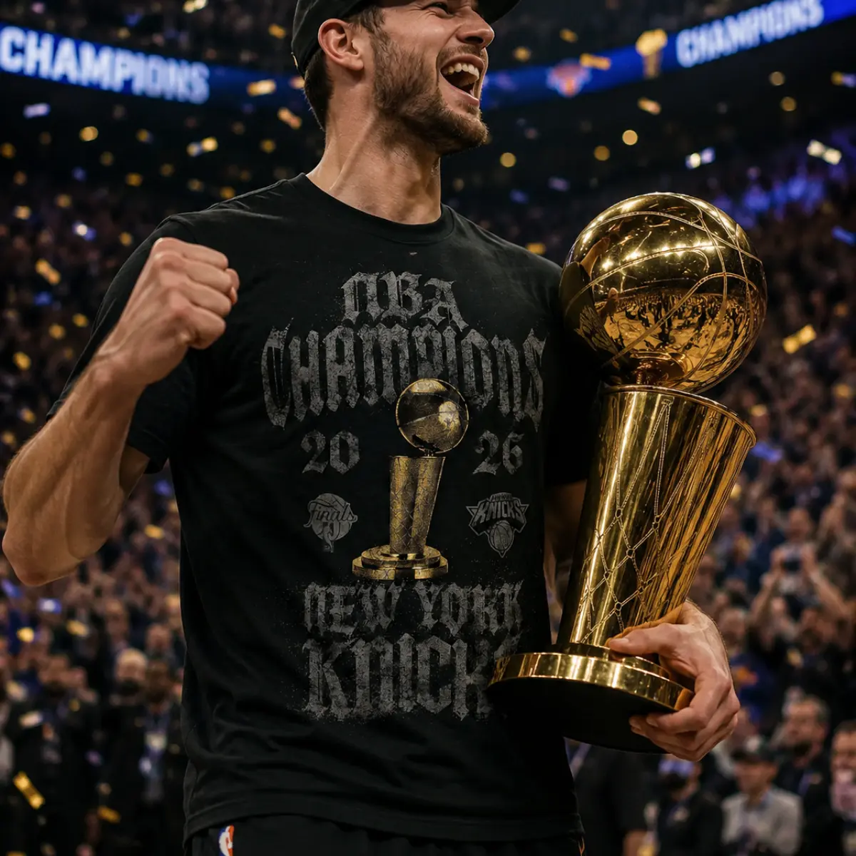 Champions 2026 New York Basketball T-Shirt | Championship Trophy Graphic Tee for Men Women | Vintage Sports Fan Shirt