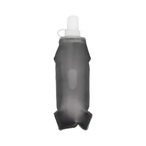Custom Outdoor Sports Soft Water Bottle TPU Portable Foldable Collapsible Leak-Proof Squeeze Flask for Cycling Running Hiking Travel & Sports