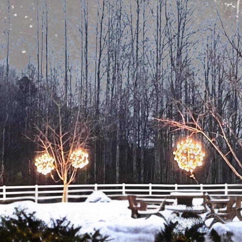 Globe and Glow Warm Incandescent 12″ Christmas Light Balls – Handmade Yard and Porch Decorations for Festive Nights