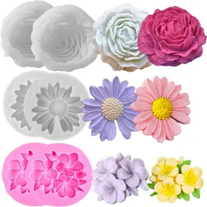6-Piece Flower Candle Mold Set, Silicone Molds for Resin Casting, Scented Candles, Soap, Gypsum, Clay Crafts, Reusable, Wedding Decor, Handmade Gifts
