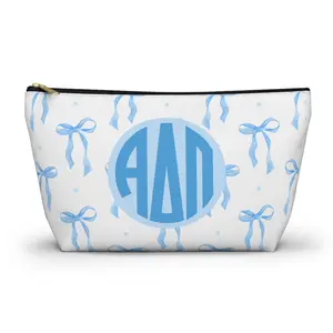 Alpha Delta Pi Monogram Bow Makeup Bag