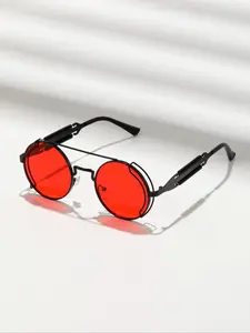 Vintage Steam Punk Round Sunglasses for Men and Women, John Lennon Style Metal Frame, Retro Hippie Eyewear B2351, Unisex Fashion Accessories